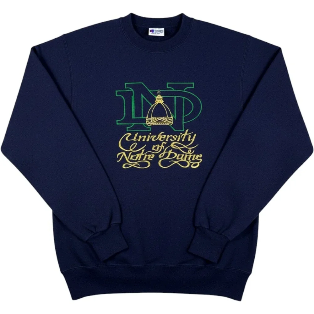 Vintage 90s Champion Notre Dame Sweatshirt‎ Mens Medium Embroidered Made In USA